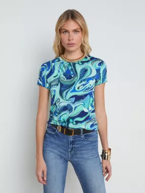 L’agence - Ressi Slim Fit Tee - Mint Multi Tie Dye Swirl