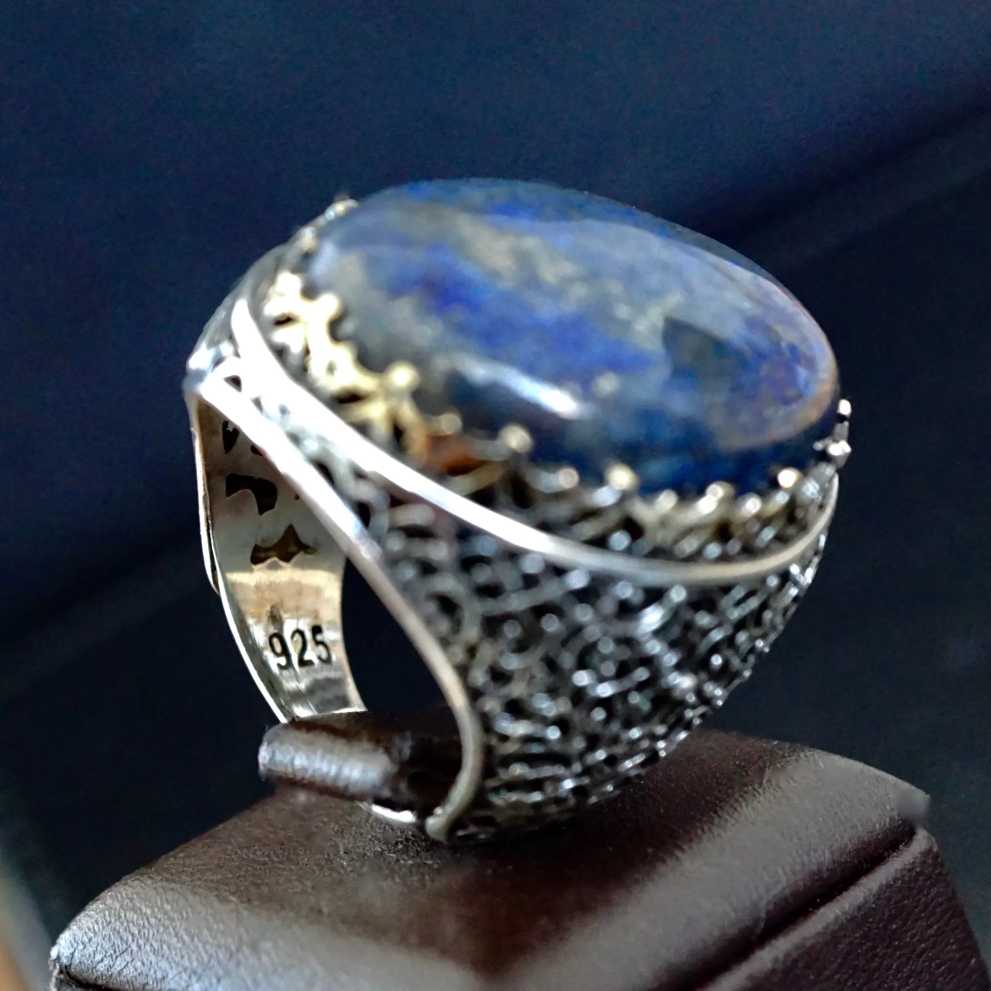 Lapis Lazuli Ring 925 Sterling Silver natural Gemstone Handcrafted Artisan Jewelry