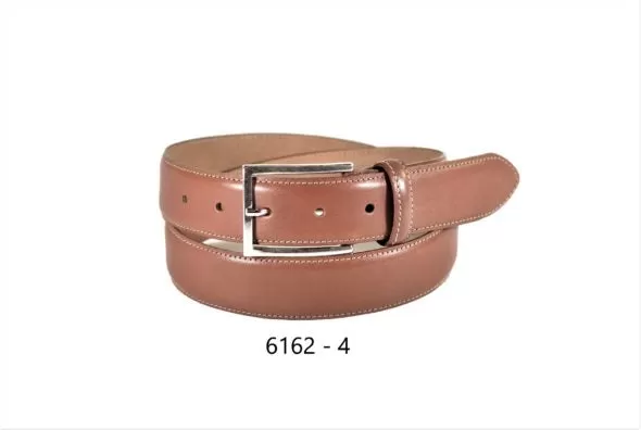 Leather Belt with top stitch 6162-4 Tan