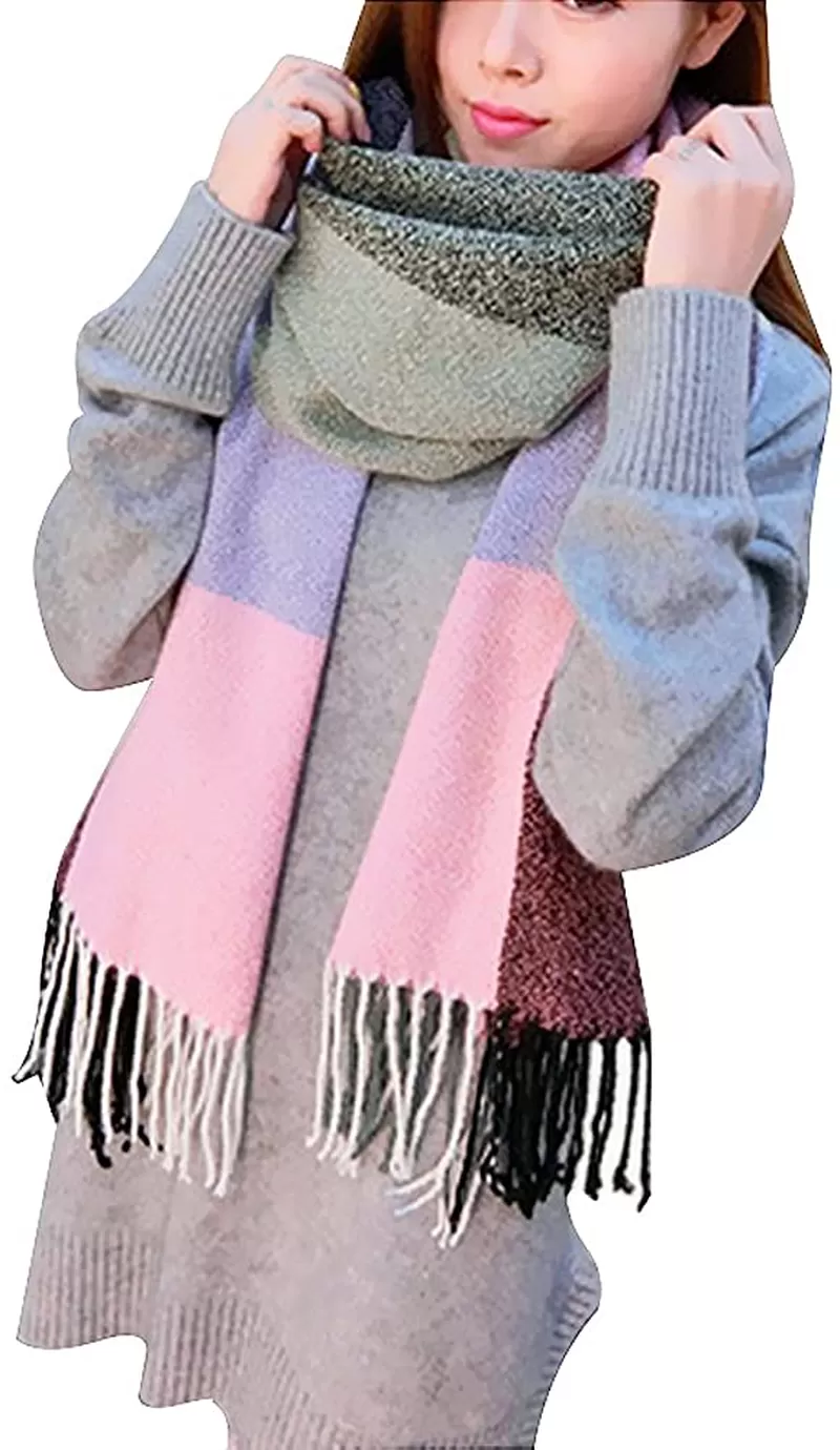 Loritta Womens Scarf Fashion Long Plaid Shawls Wraps Big Grid Winter Warm Lattice Large Scarves Gifts