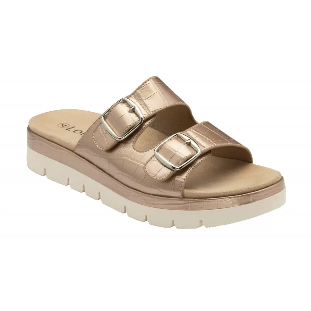 Lotus Linari Rose Croc Mule Sandal