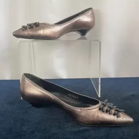 Louis Vuitton Copper w Black Bow Low Heel Shoes