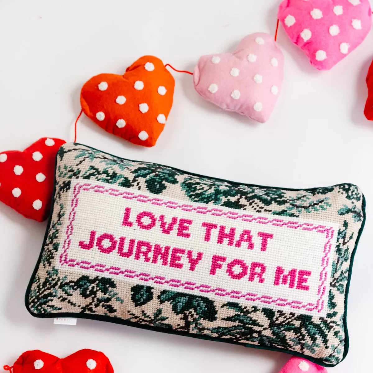 Love That Journey Needlepoint Pillow