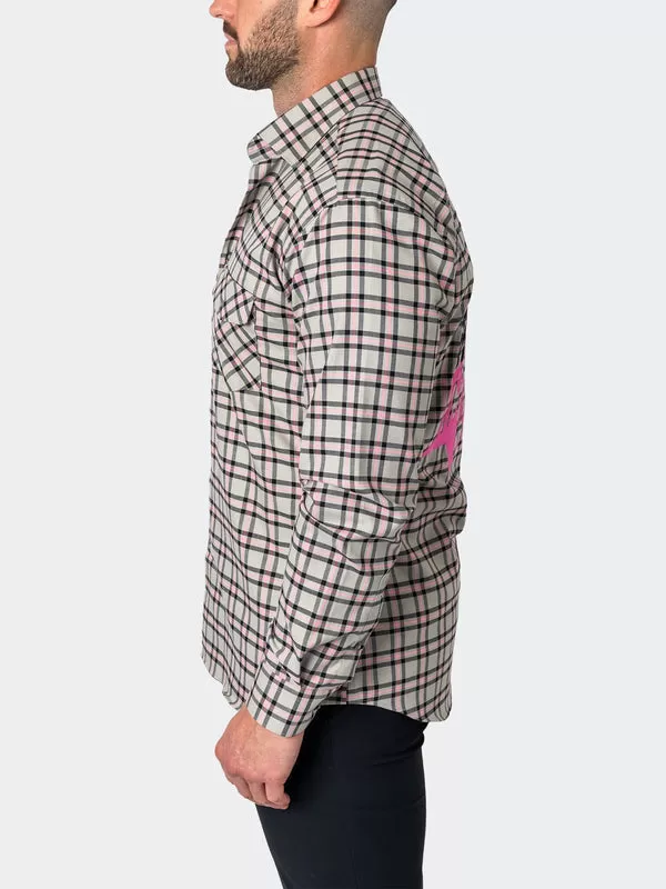 Maceoo Shirt | Flannel Plaidpink Grey