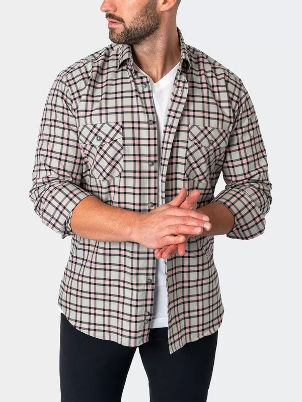 Maceoo Shirt | Flannel Plaidpink Grey