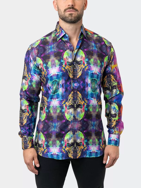 Maceoo Stretch Shirt | Fibonacci SkullGlow Multi