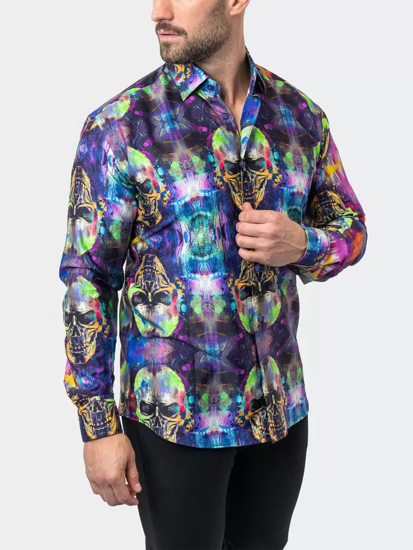 Maceoo Stretch Shirt | Fibonacci SkullGlow Multi