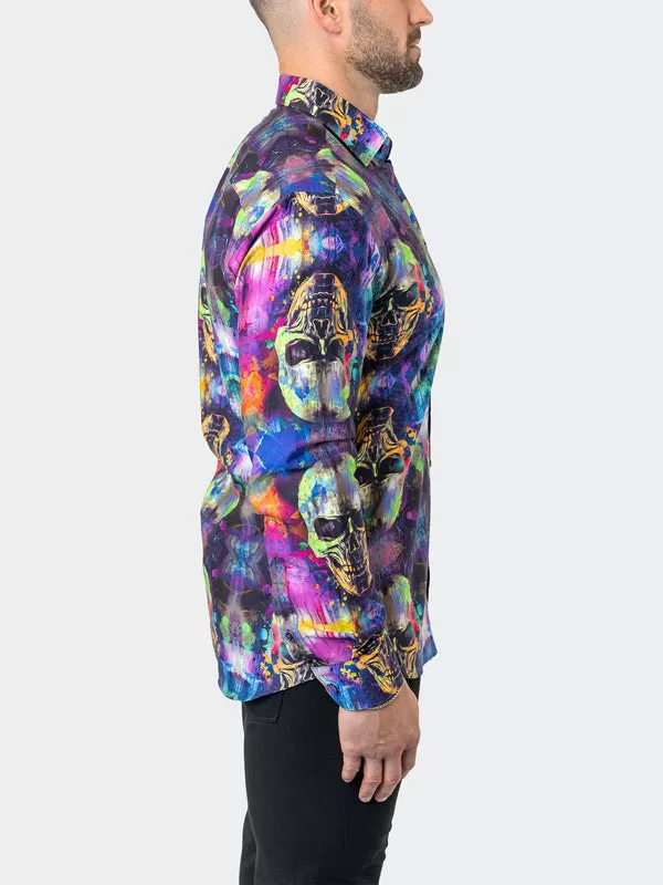 Maceoo Stretch Shirt | Fibonacci SkullGlow Multi