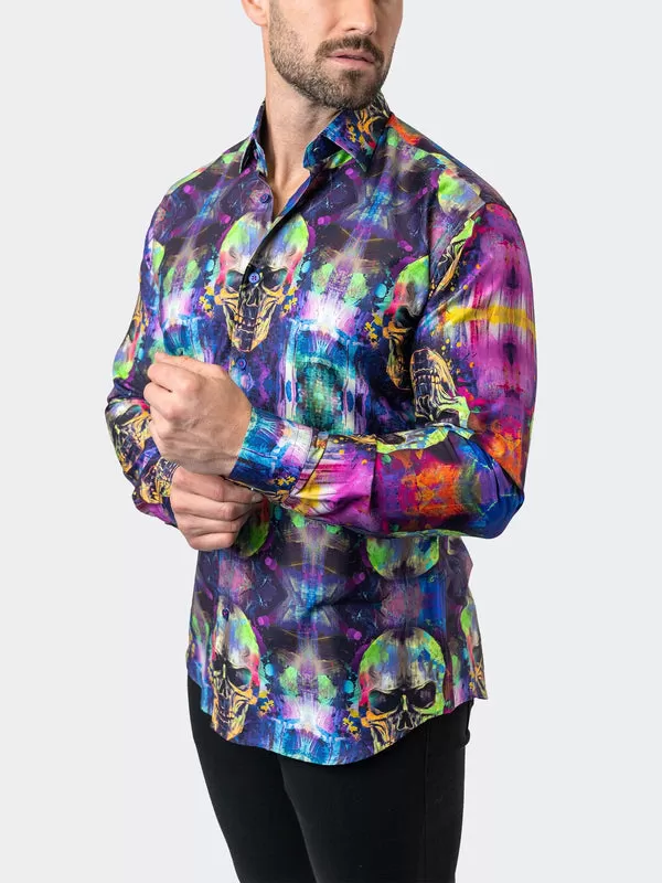 Maceoo Stretch Shirt | Fibonacci SkullGlow Multi