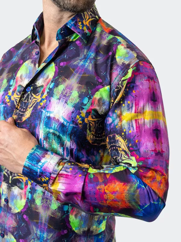 Maceoo Stretch Shirt | Fibonacci SkullGlow Multi