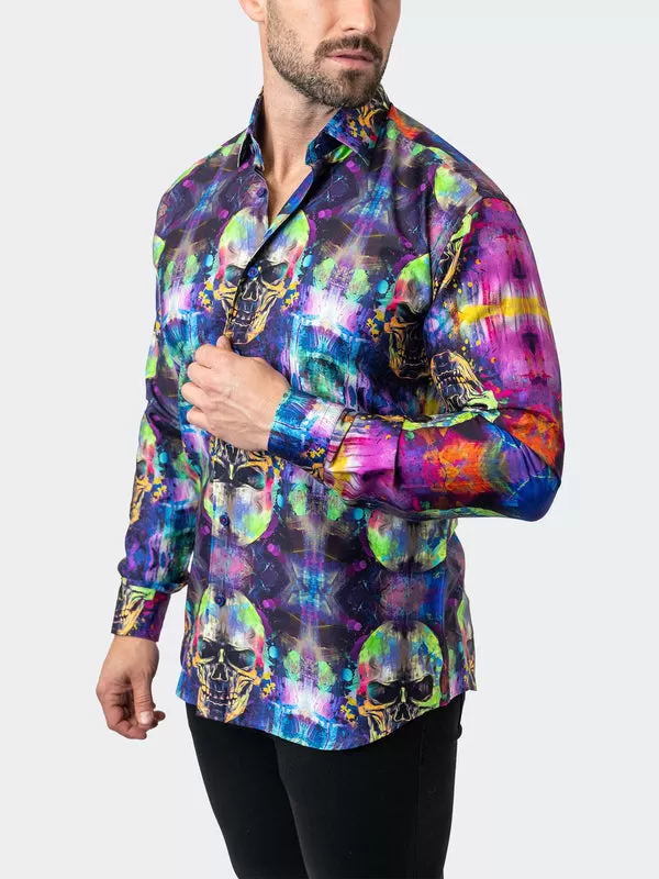 Maceoo Stretch Shirt | Fibonacci SkullGlow Multi