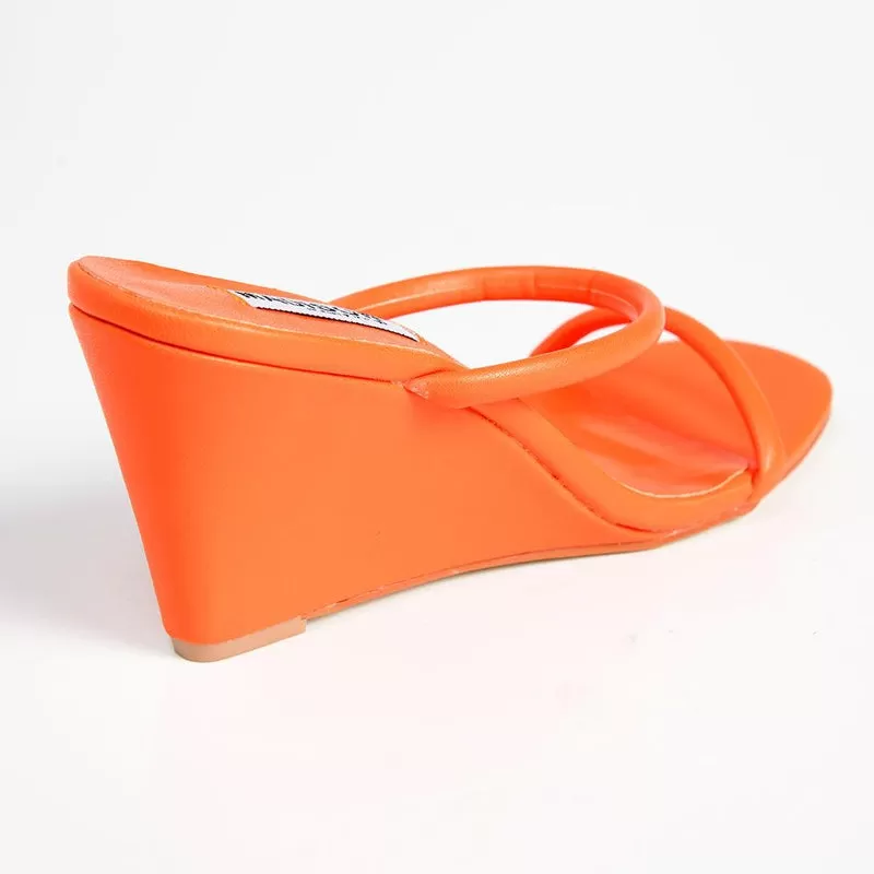 Madison Alora Strapped Wedge - Orange