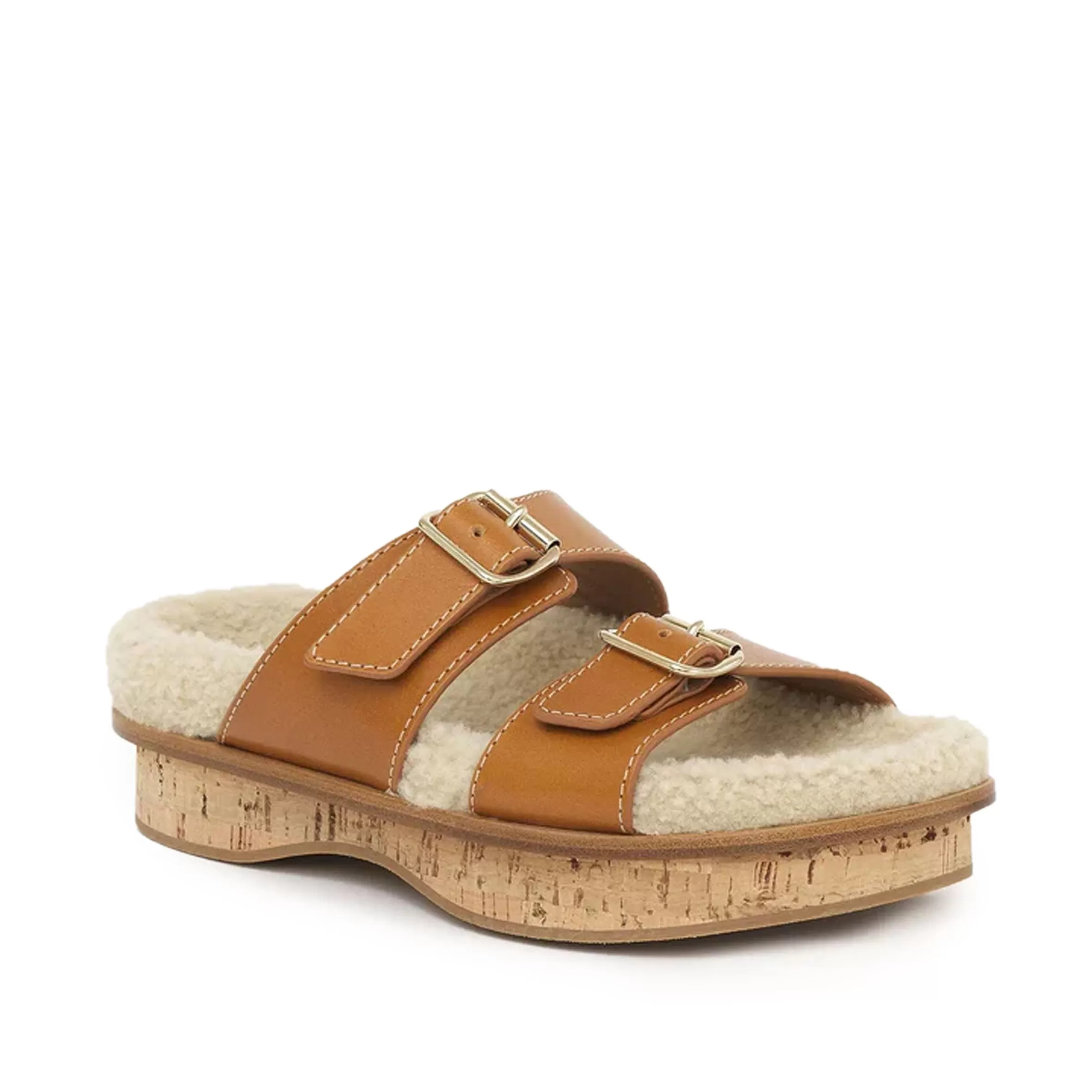 Marah Sherling Slide, Tan