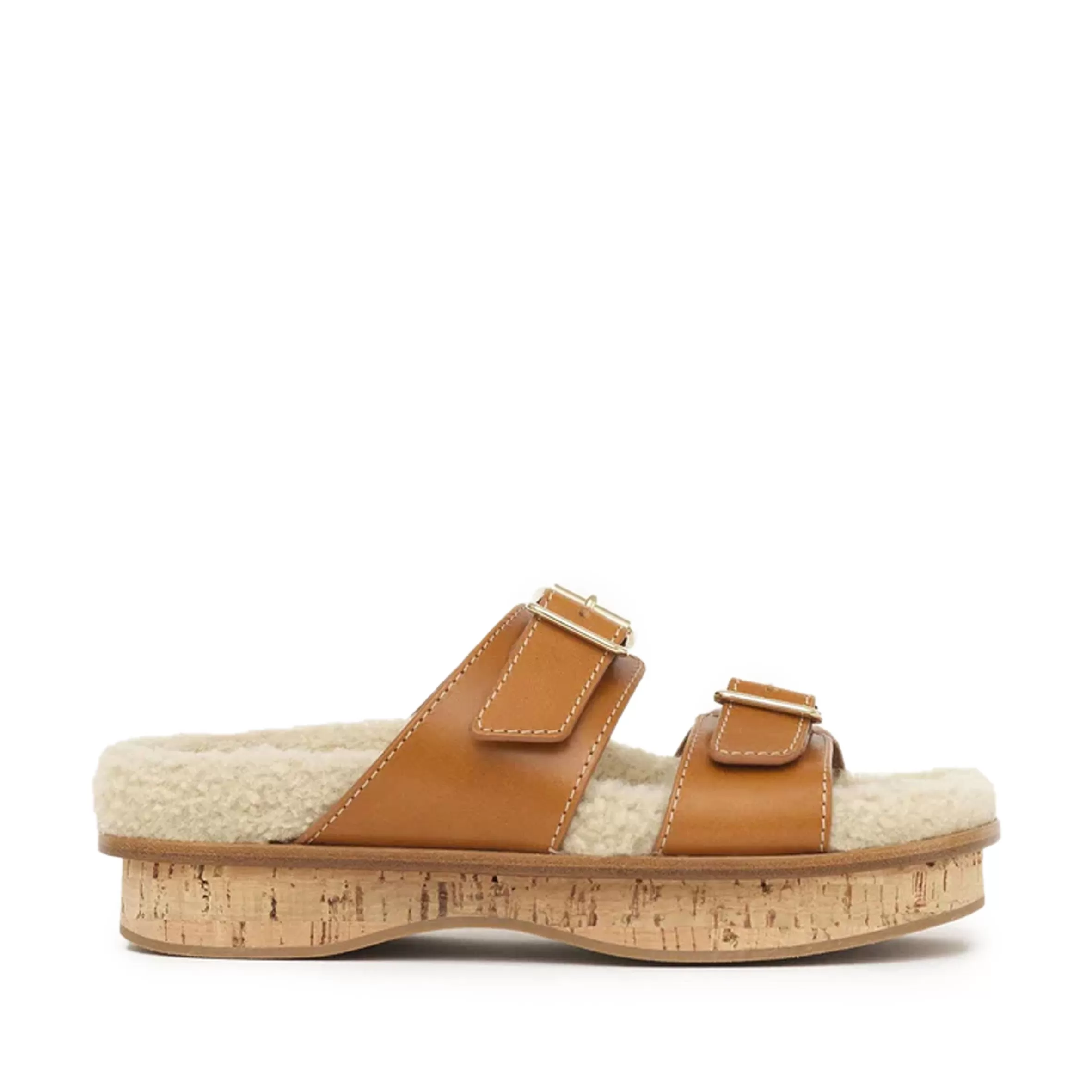 Marah Sherling Slide, Tan