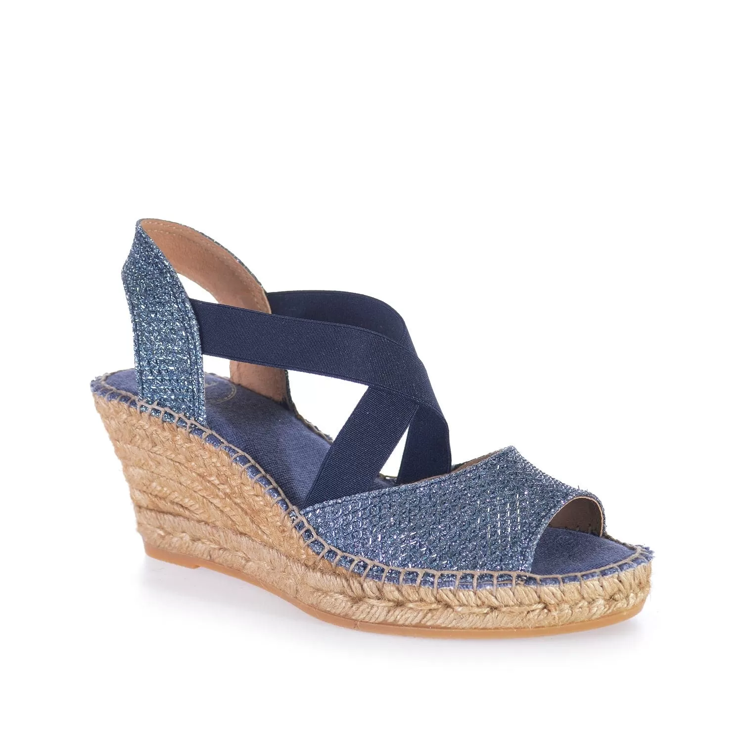 Metallic Cotton Blend Wedge Espadrille for Women - Sol-S