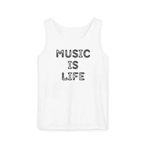 Music Is Life Garment Dyed Tank Top