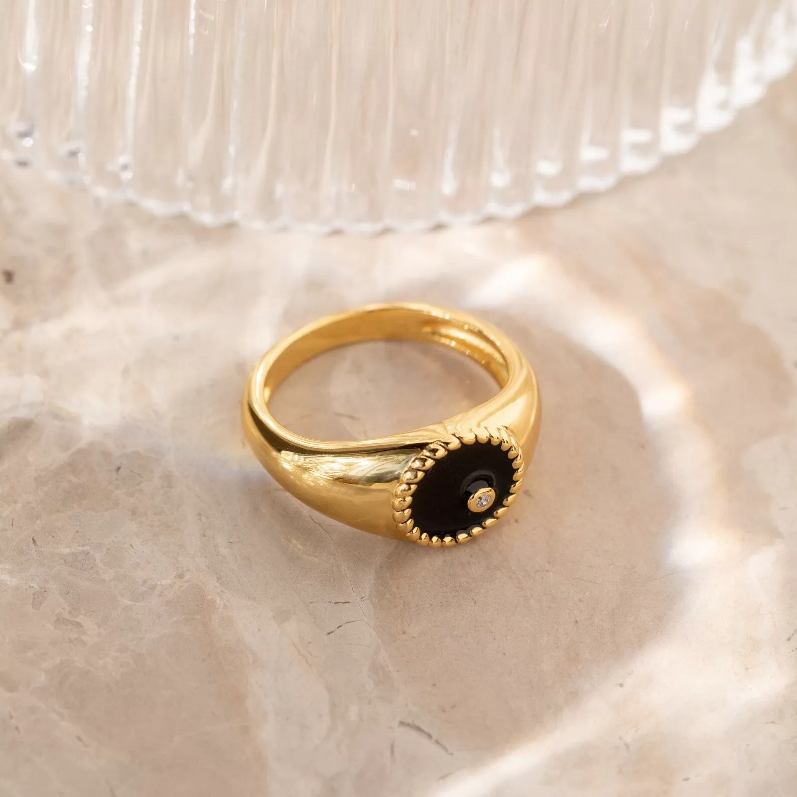 Natasha Black Signet Ring