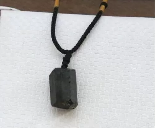 Natural Black Tourmaline Energy Stone Pendant