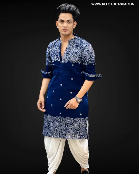 New Heavy Embroidery Small Flower Designer Kurta & Pyjama - Combo