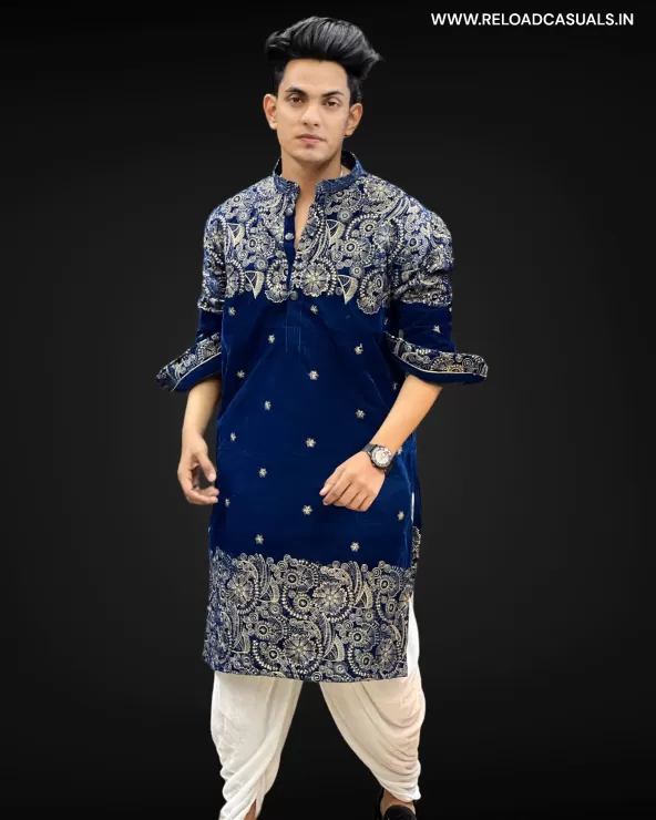 New Heavy Embroidery Small Flower Designer Kurta & Pyjama - Combo