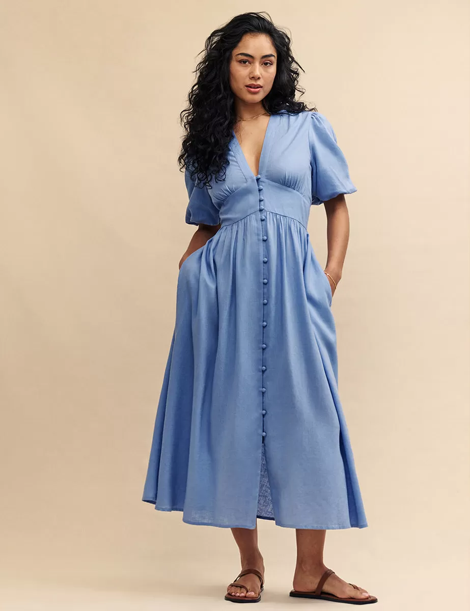 Petite Blue Starlight Midi Dress