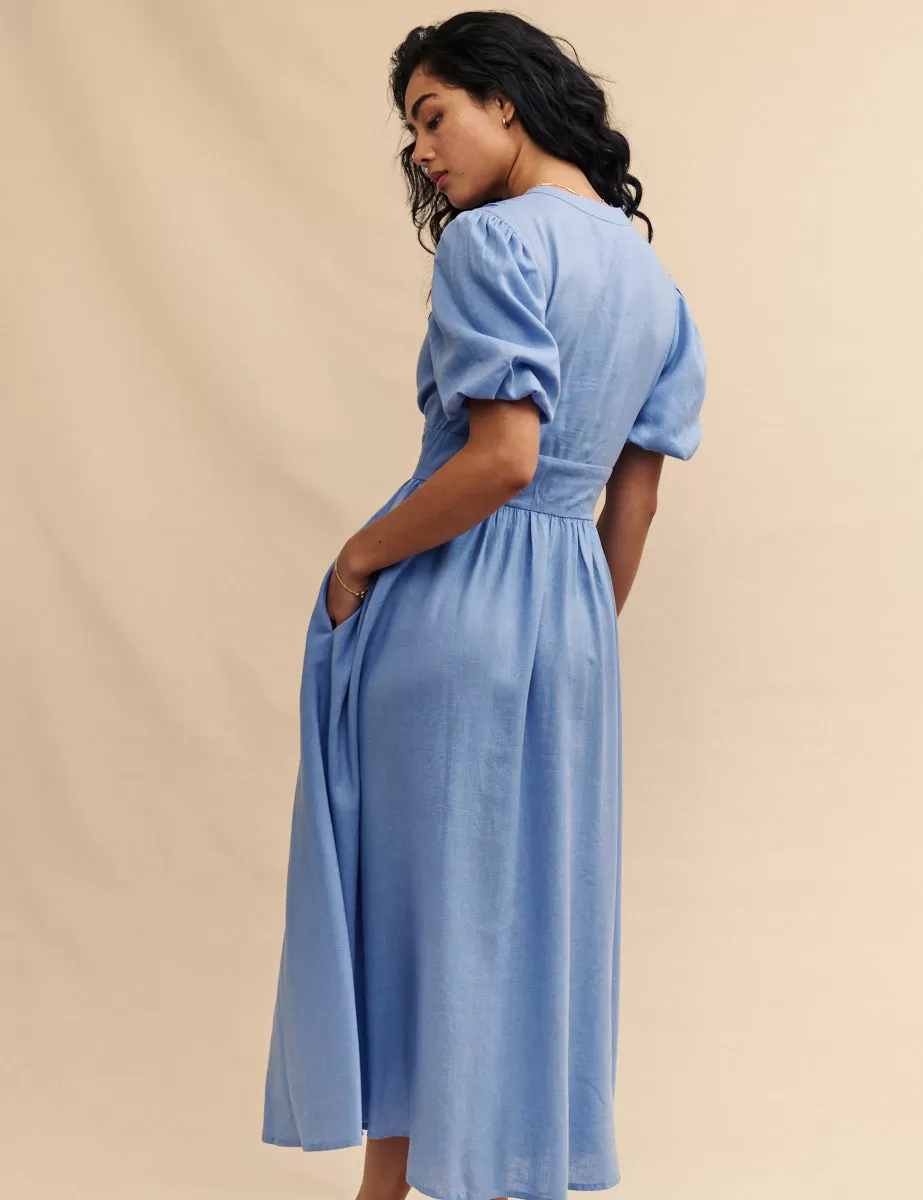 Petite Blue Starlight Midi Dress