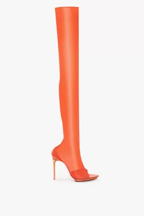 Pointy Toe Mesh Boot in Orange