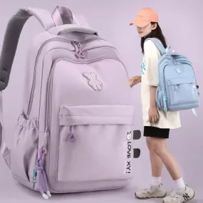 Purpul Student Schoolbag Junior High School Boys and Girls Backpack 1688-12