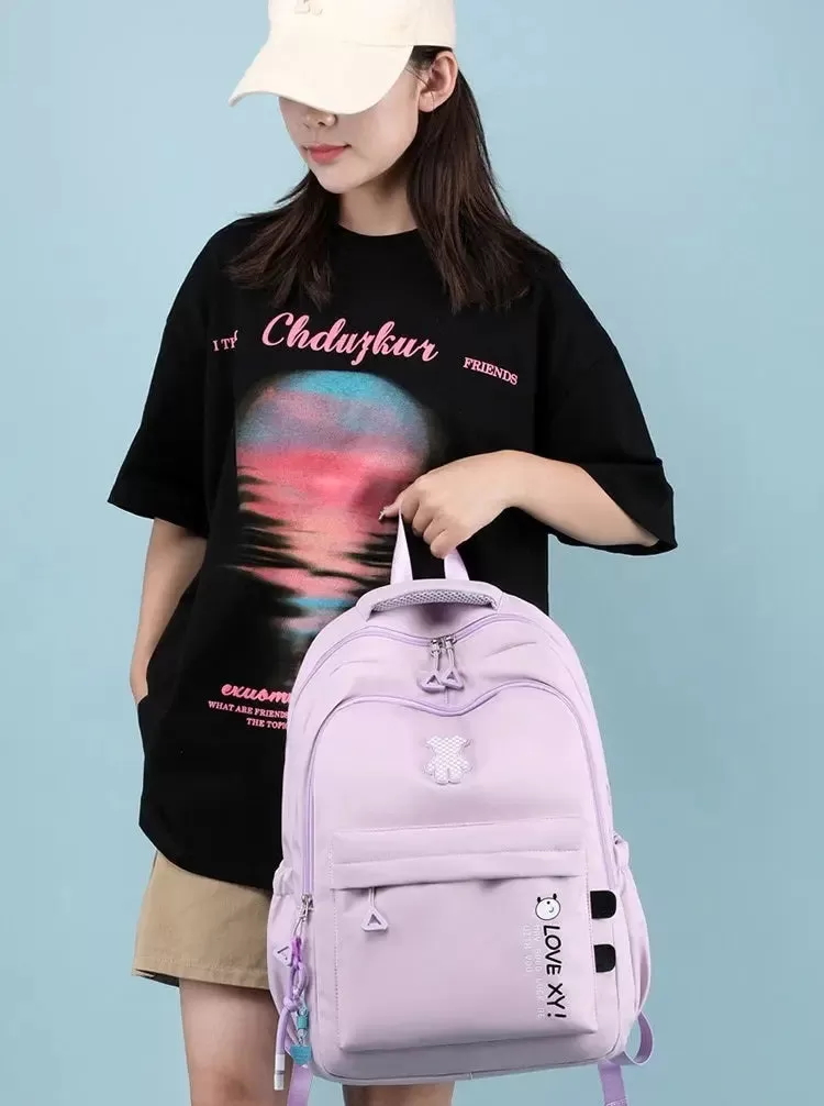 Purpul Student Schoolbag Junior High School Boys and Girls Backpack 1688-12