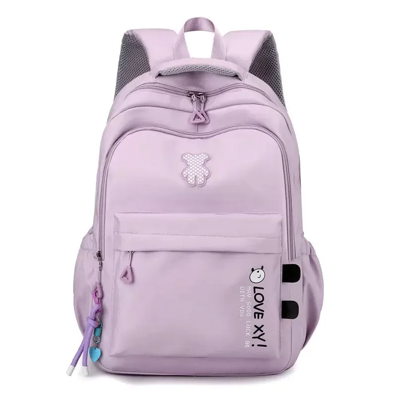 Purpul Student Schoolbag Junior High School Boys and Girls Backpack 1688-12