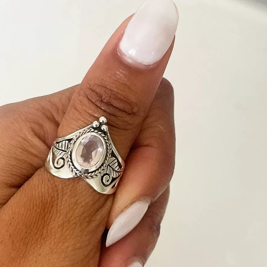 Rose Quartz Ring - Raya