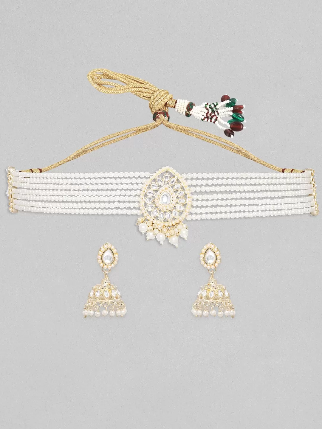 Rubans Gold Toned Kundan Studded Choker Set