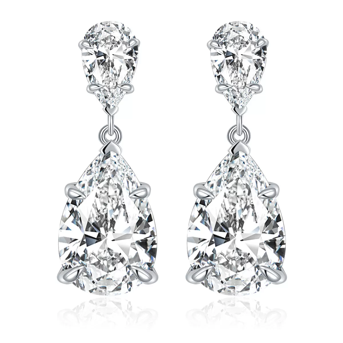 S925 Moissanite Pear Cut Earring