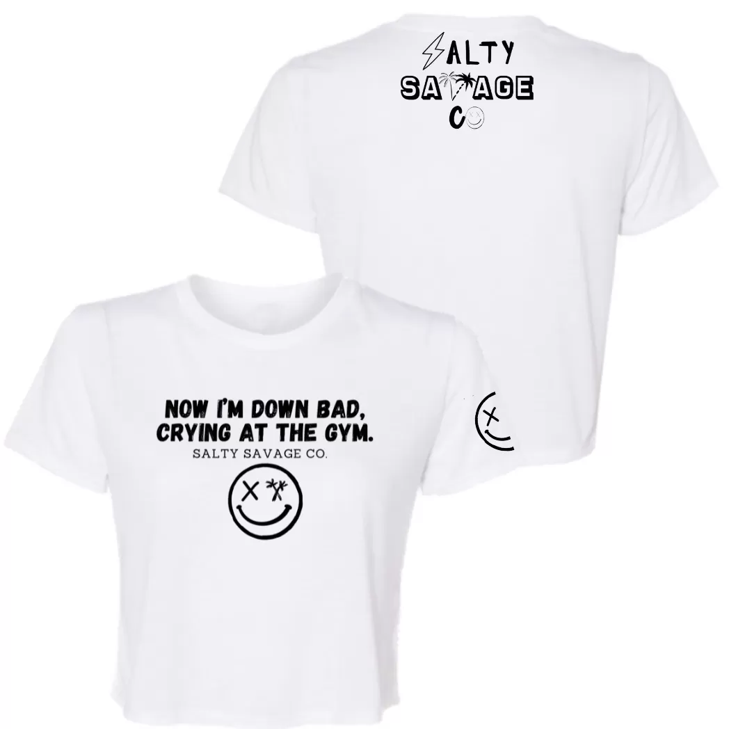 Salty Savage Ladies "DOWN BAD" Performance Crop Tee