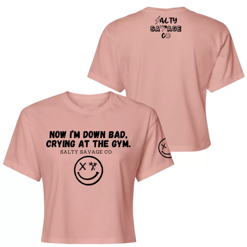 Salty Savage Ladies "DOWN BAD" Performance Crop Tee