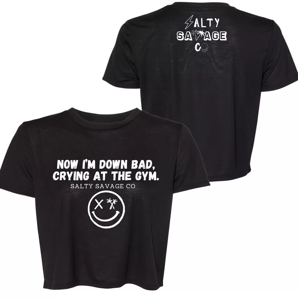 Salty Savage Ladies "DOWN BAD" Performance Crop Tee