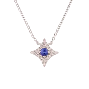 Sapphire and Diamond Star Necklace