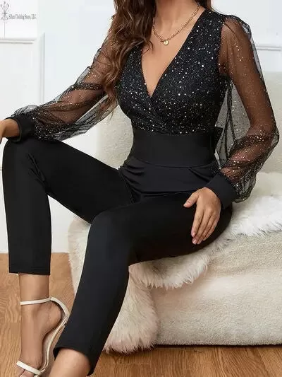 Sheer Long sleeve Jumpsuit