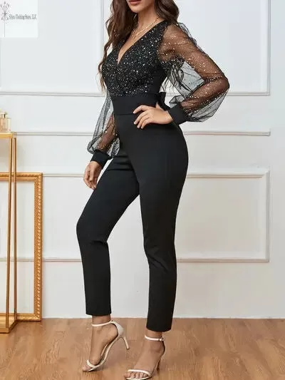 Sheer Long sleeve Jumpsuit