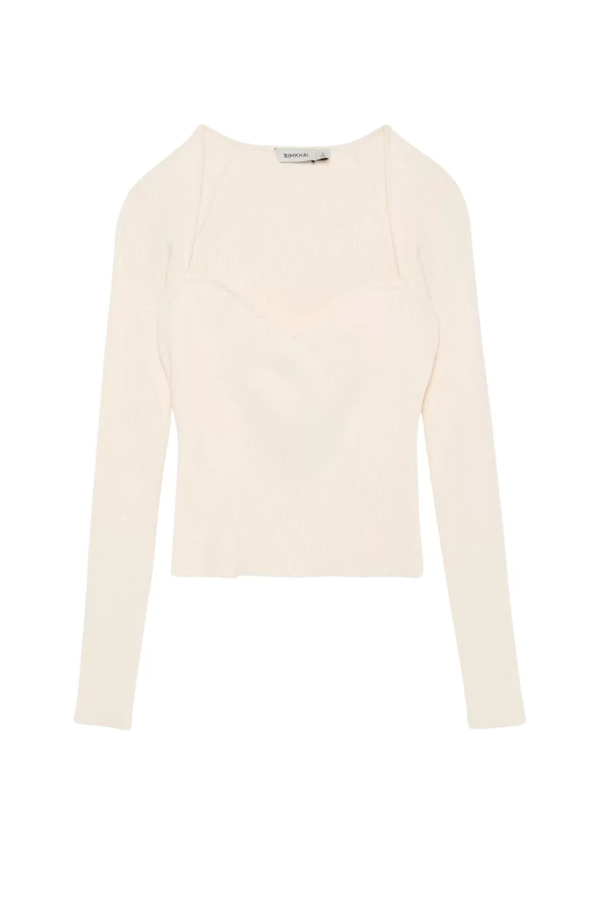 Simkhai Giuliana Longsleeve Sweetheart Top - Ivory