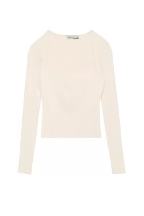 Simkhai Giuliana Longsleeve Sweetheart Top - Ivory