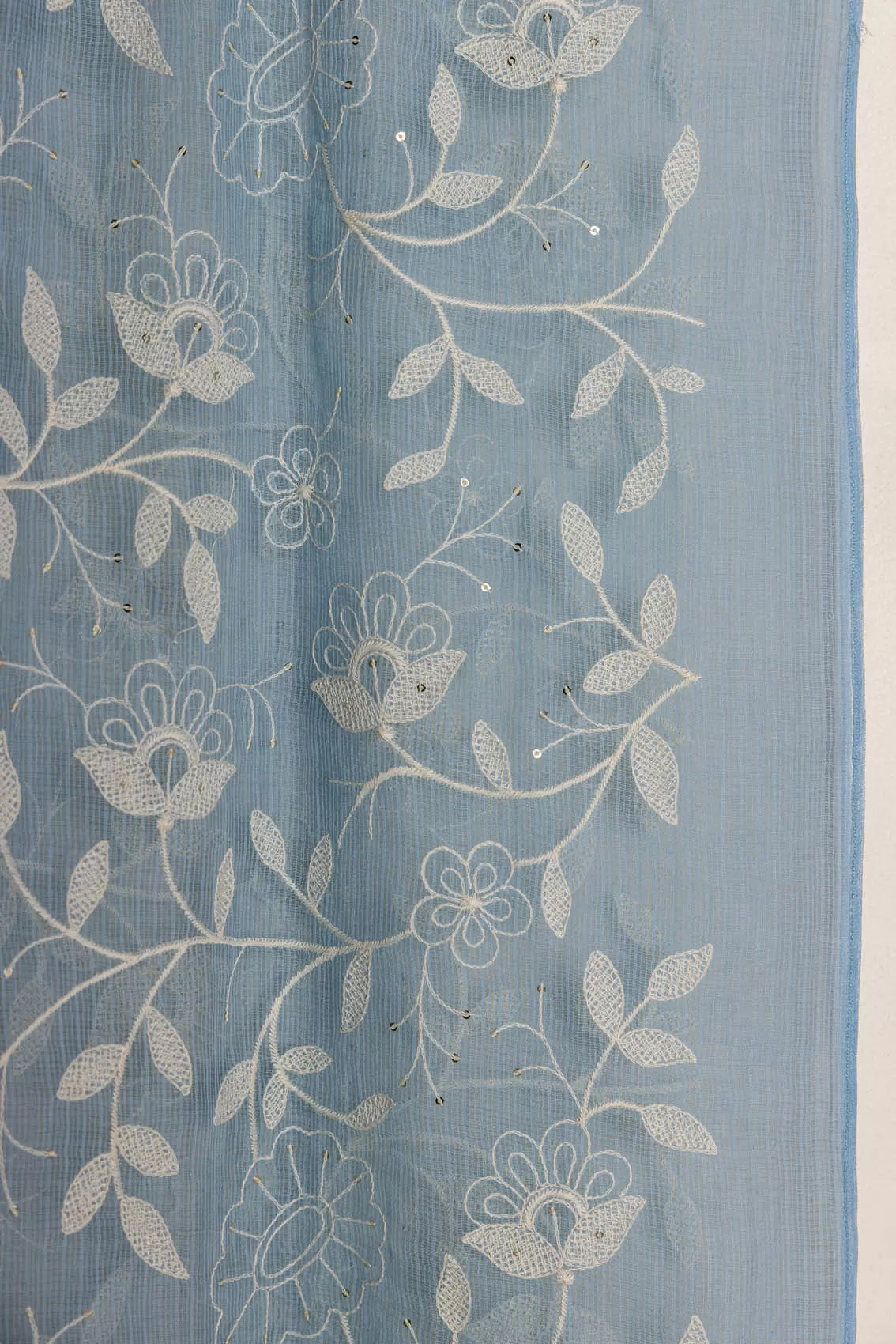 Sky Blue Embroidered Dupatta