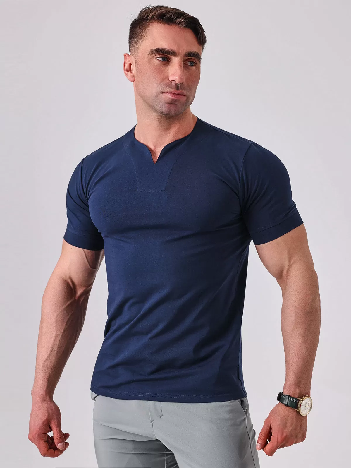 Society Cotton V-neck Short Sleeve