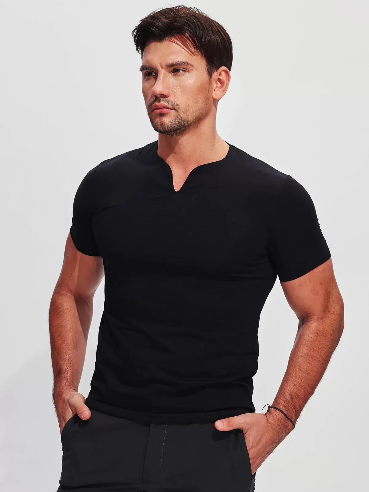 Society Cotton V-neck Short Sleeve