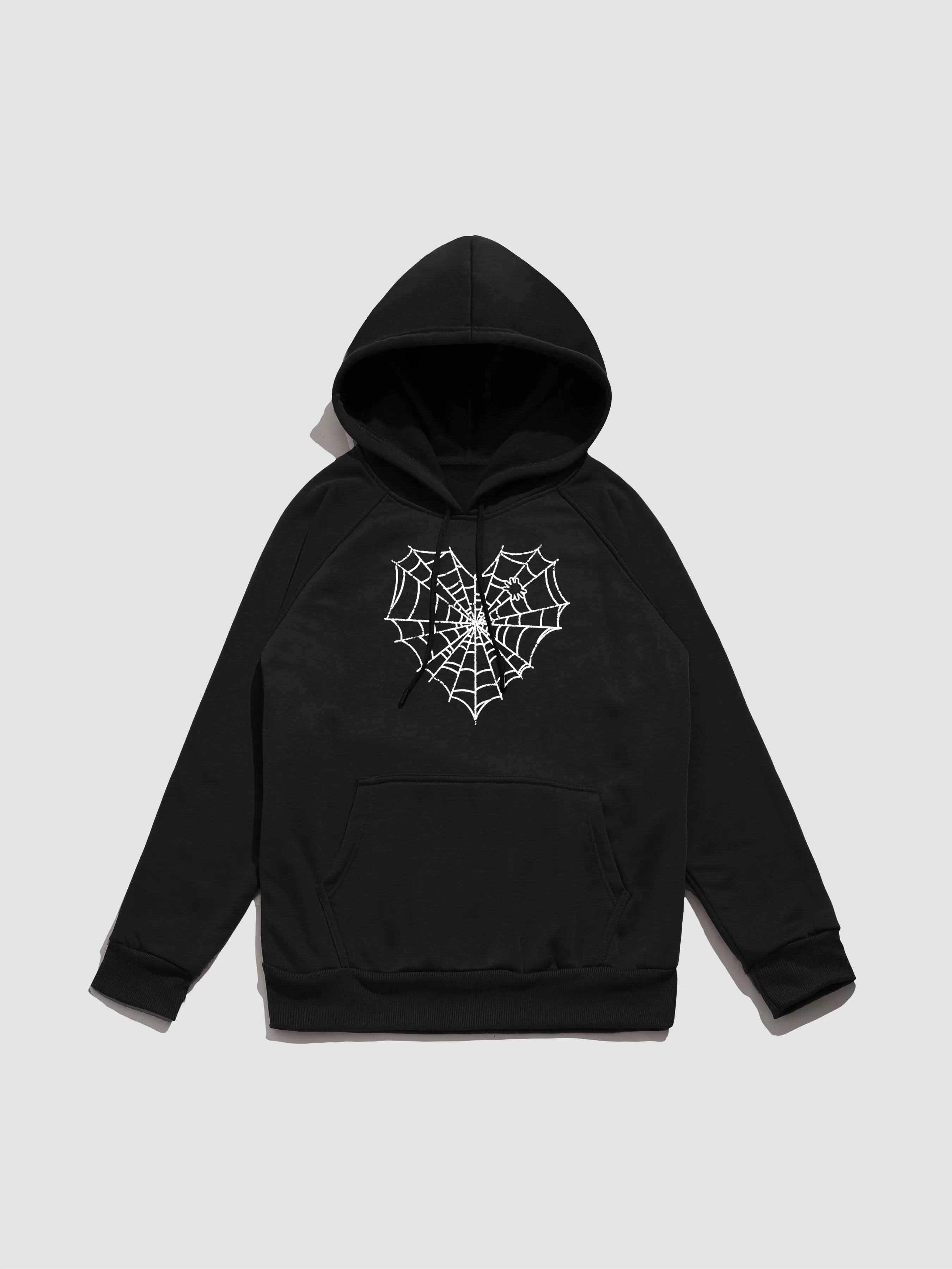 Spider Web Gothic Print Hoodie