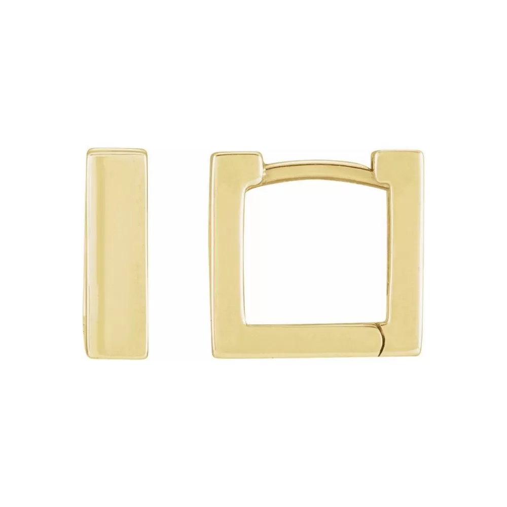 Square Hoop Earrings in Solid Recycled Gold