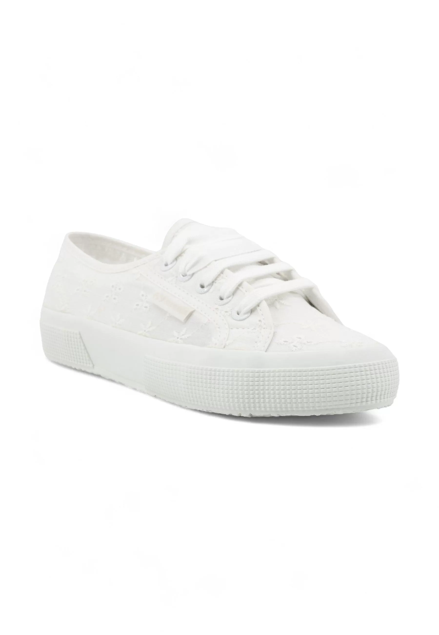 SUPERGA 2750 Flower Sangallo Sneaker Donna Total White S5137JW