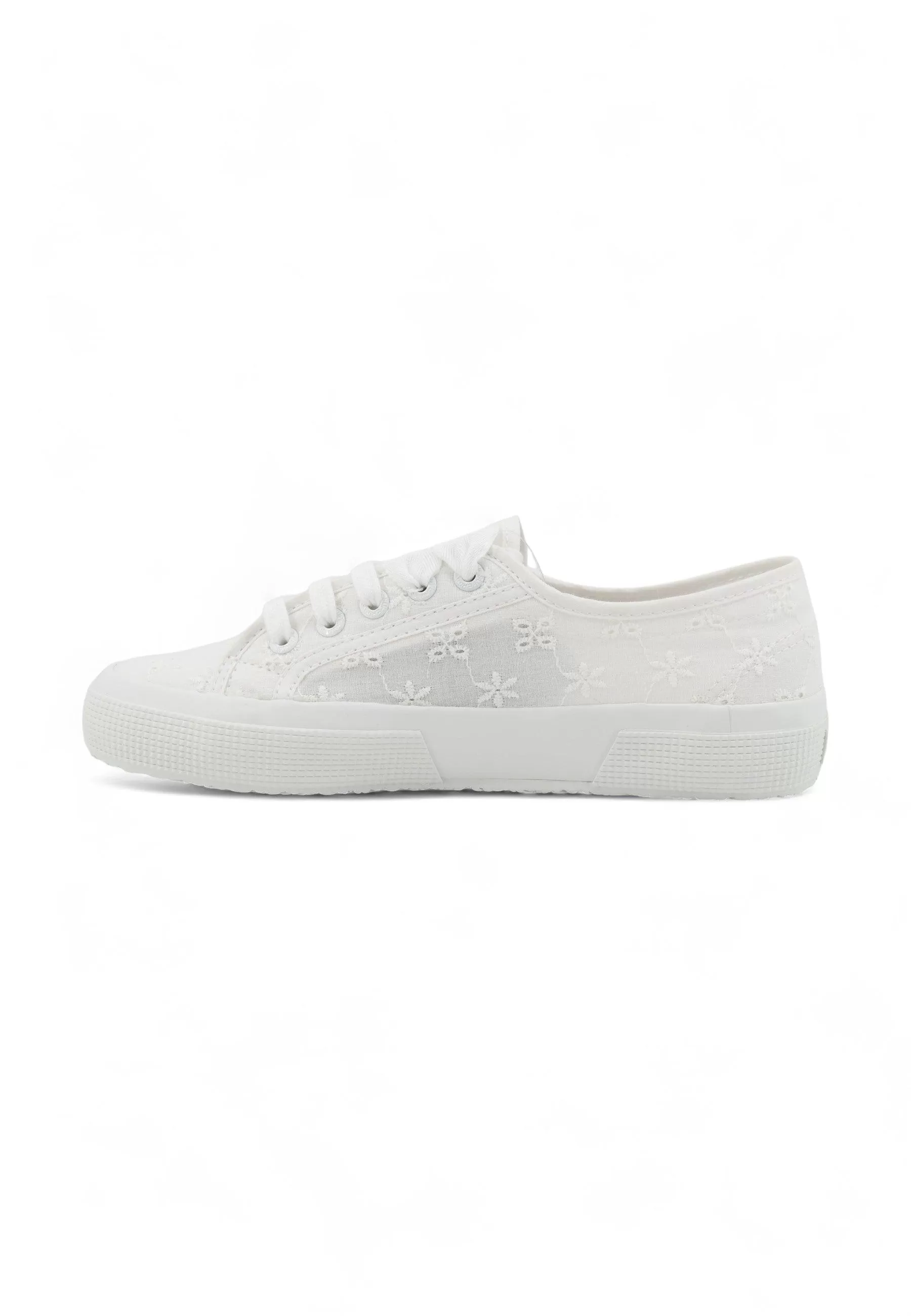 SUPERGA 2750 Flower Sangallo Sneaker Donna Total White S5137JW