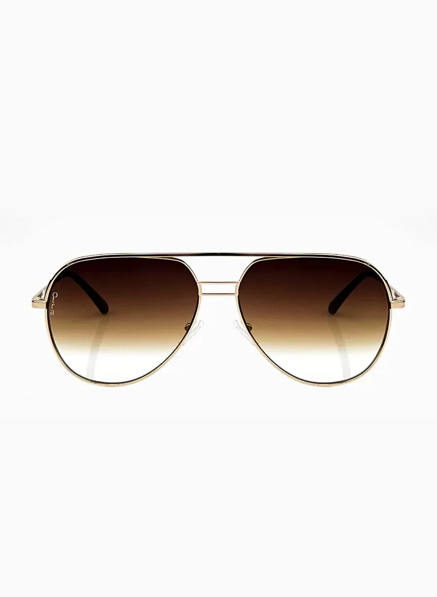 Transit Small Sunglasses, Gold | Otra