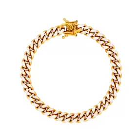 Two Tone Gold Miami Cuban Bracelet (6.3MM)